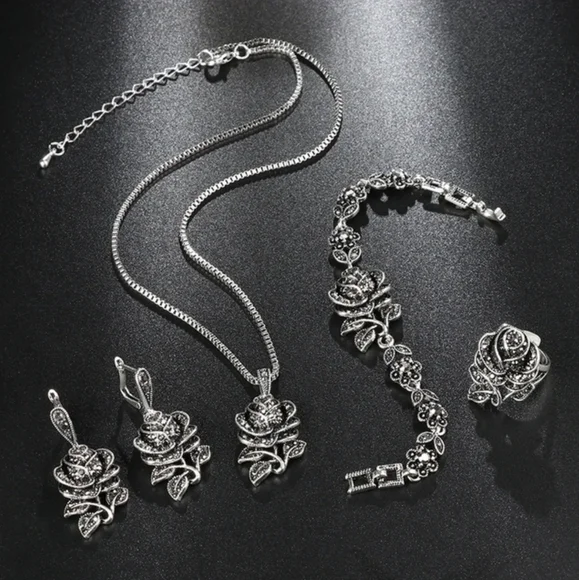 Turkish Vintage Style Jewelry Set forWomen,NEW,4Pcs,Size7,8,9WeddingHandmadeGift - Picture 4 of 12